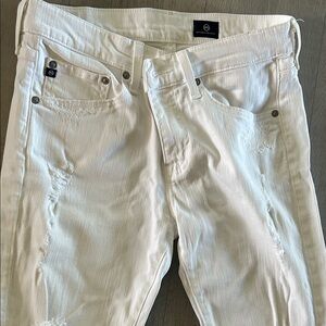 AG Adriano Goldschmied Men's Cream Skinny Jeans